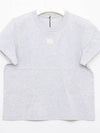 Logo Shrunken Cotton Jersey Short Sleeve T-Shirt Grey - ALEXANDER WANG - BALAAN 4