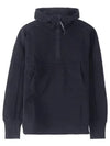 Men's Diagonal Fleece Goggles Half Zip Up Brushed Anorak Navy - CP COMPANY - BALAAN 2