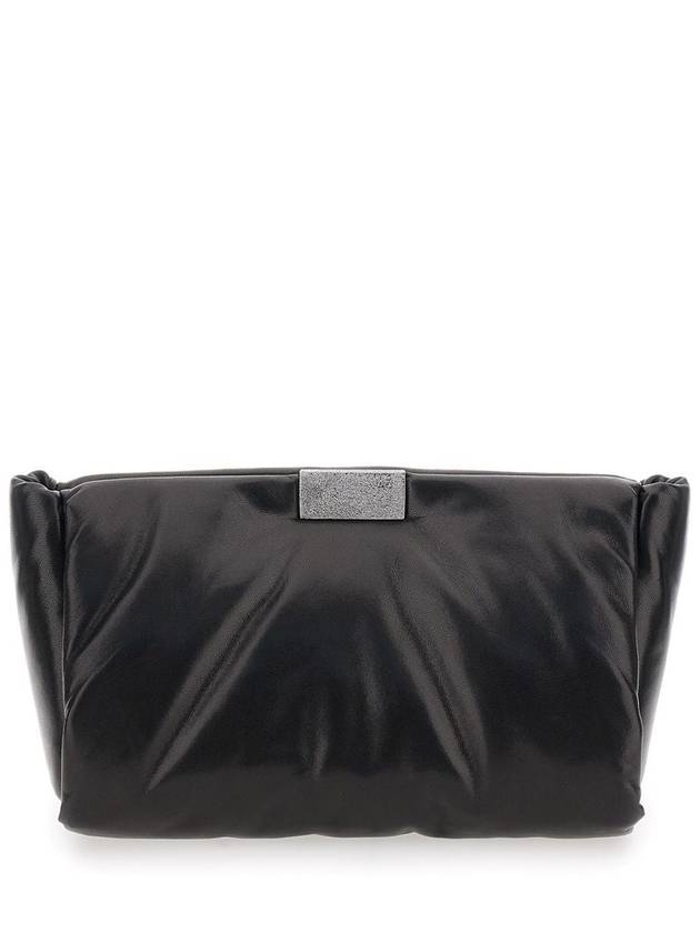 Black Clutch With Monil Detail In Leather Woman - BRUNELLO CUCINELLI - BALAAN 1