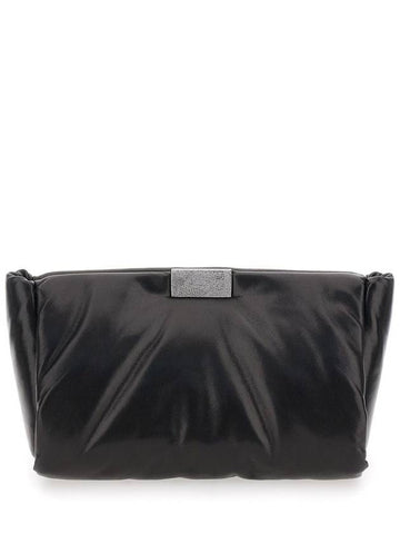 Black Clutch With Monil Detail In Leather Woman - BRUNELLO CUCINELLI - BALAAN 1