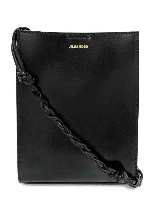 Logo Tangle Small Leather Shoulder Bag Black - JIL SANDER - BALAAN 2