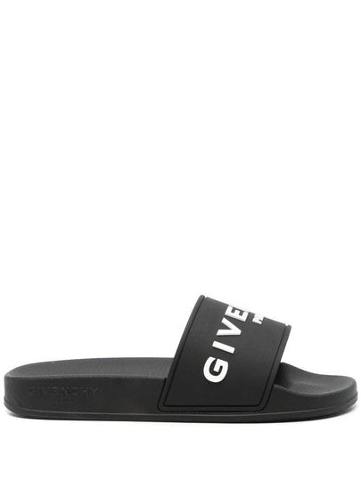 Logo Detail Slides Slippers Black - GIVENCHY - BALAAN 2