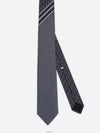Striped Tie Gray White Silk - DIOR - BALAAN 2