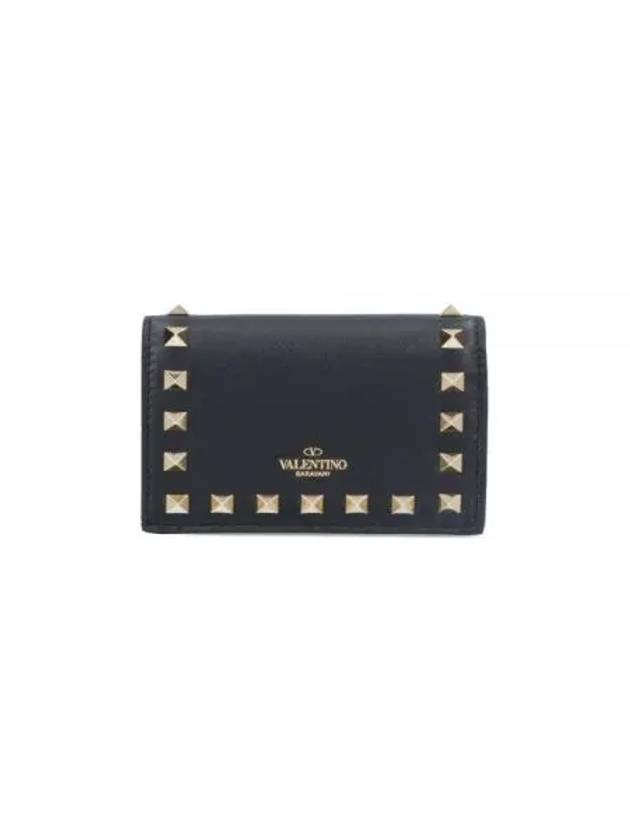 Rockstud Flap Half Wallet Black - VALENTINO - BALAAN 2