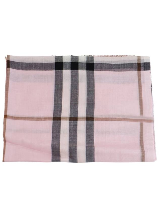 Check Wool Silk Blend Scarf Pink - BURBERRY - BALAAN 3