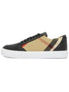 House Check Panel Leather Low Top Sneakers Black - BURBERRY - BALAAN 5