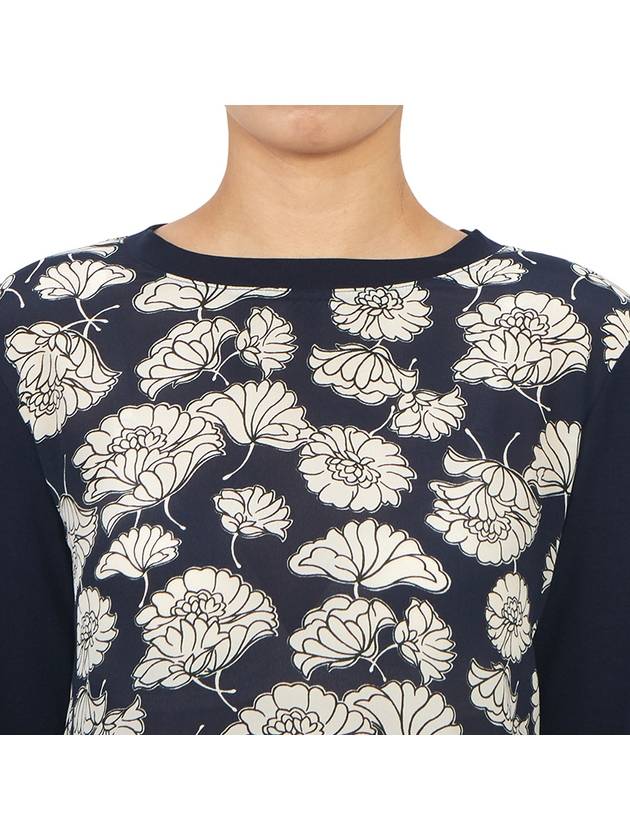 Calamai Print Long Sleeve T-shirt Navy - MAX MARA - BALAAN 6