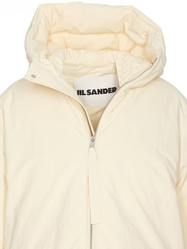 Cropped Hood Nylon Down Padding Beige - JIL SANDER - BALAAN 5