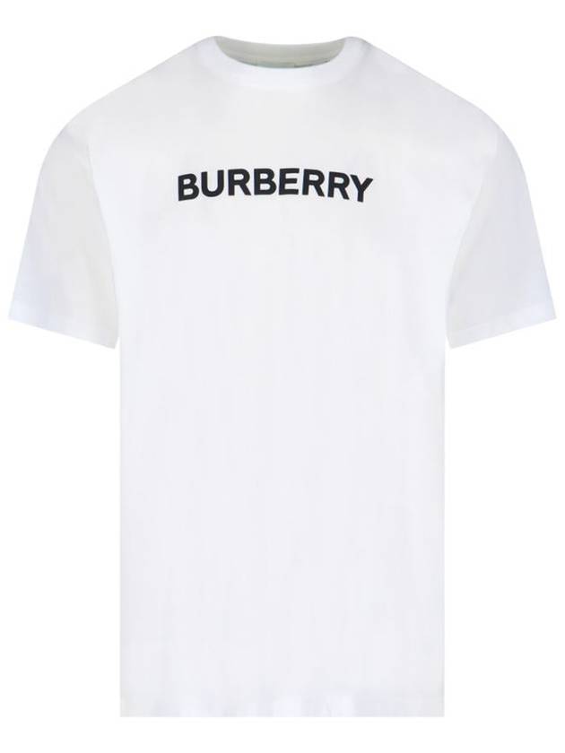 logo print cotton short sleeve t-shirt white - BURBERRY - BALAAN 2