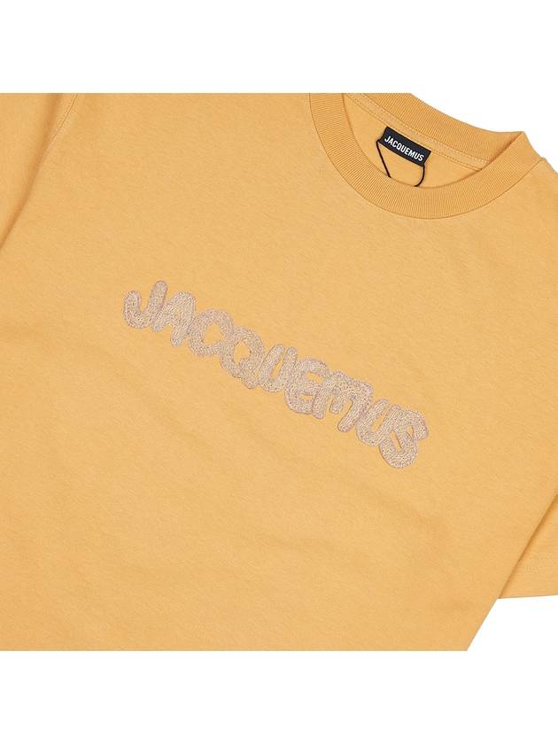 Raphia Logo Short Sleeve T-Shirt Yellow - JACQUEMUS - BALAAN 6