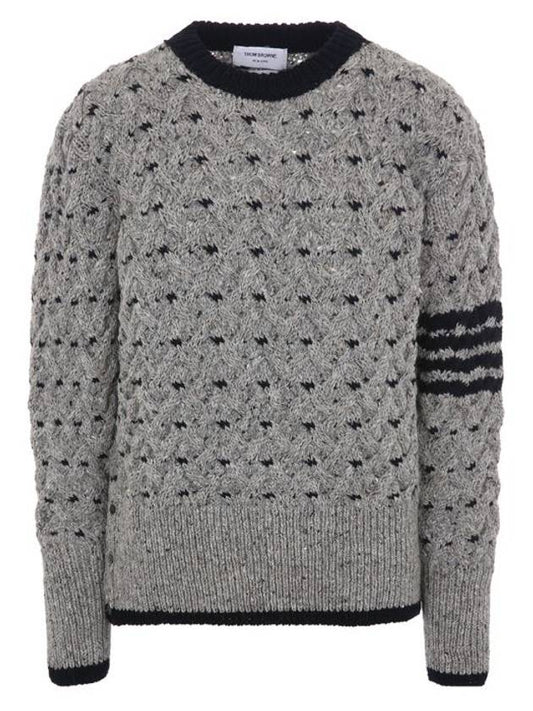 4 Bar Cable Knit Top Grey - THOM BROWNE - BALAAN 2