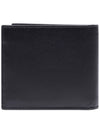 Classic Logo Textured Leather Half Wallet Black - SAINT LAURENT - BALAAN 5