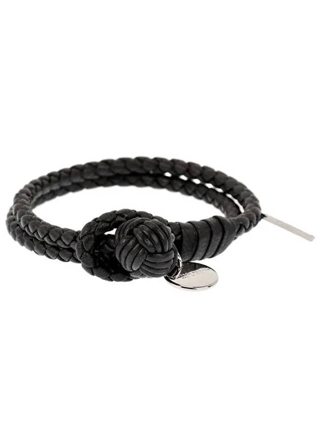 Intrecciato Double Weaving Bracelet Black - BOTTEGA VENETA - BALAAN 3