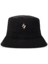 Embroidered Logo Bucket Hat Black - MARCELO BURLON - BALAAN 3