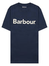 Men's Logo Print Short Sleeve T-Shirt Navy - BARBOUR - BALAAN 2