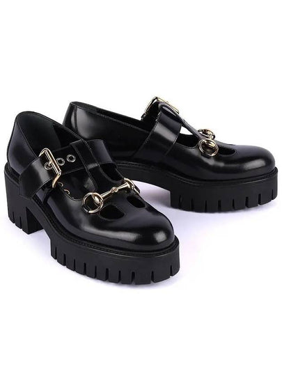 Horsebit Mary Jane High Loafers Black - GUCCI - BALAAN 2