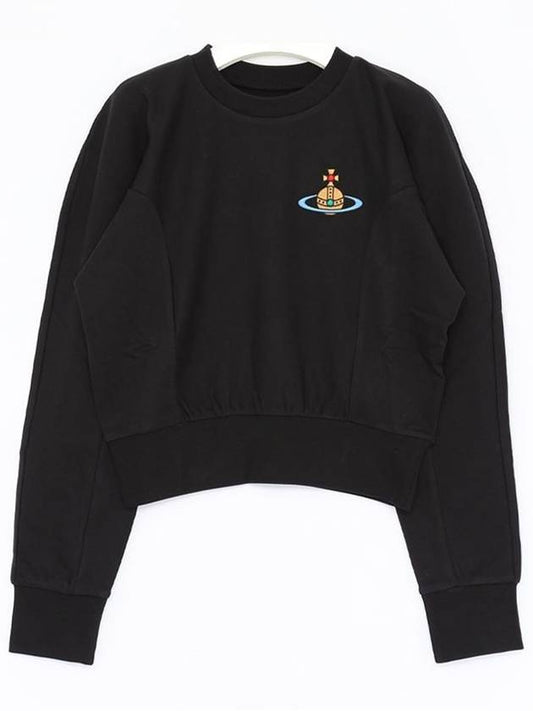 Embroidery Logo Crop Sweatshirt Black - VIVIENNE WESTWOOD - BALAAN 2