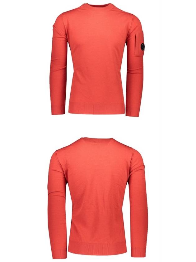 Men's Lens Wappen Merino Wool Knit Top Red - CP COMPANY - BALAAN.