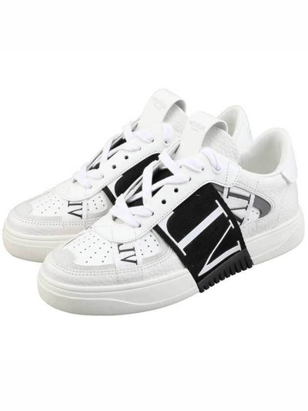 VLTN Logo Band Low-Top Sneakers White Black - VALENTINO - BALAAN 2