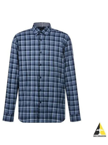 Awati cotton flannel check shirt 50477829 405 - BOSS - BALAAN 1