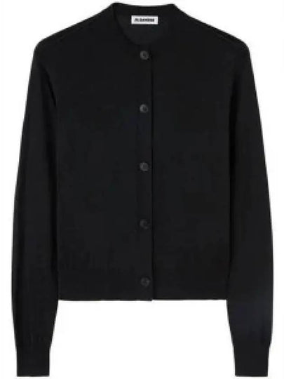 V-neck Button Cashmere Wool Cardigan Black - JIL SANDER - BALAAN 2