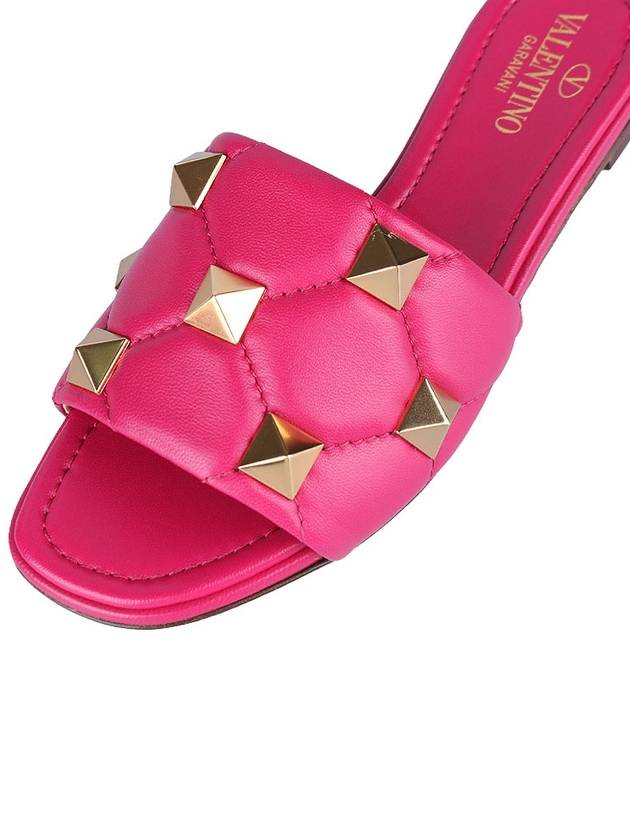 Roman Stud Quilted Leather Slipper Pink - VALENTINO - BALAAN 8