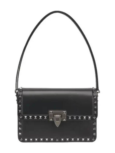 Rockstud Smooth Leather Shoulder Bag Black - VALENTINO - BALAAN 1