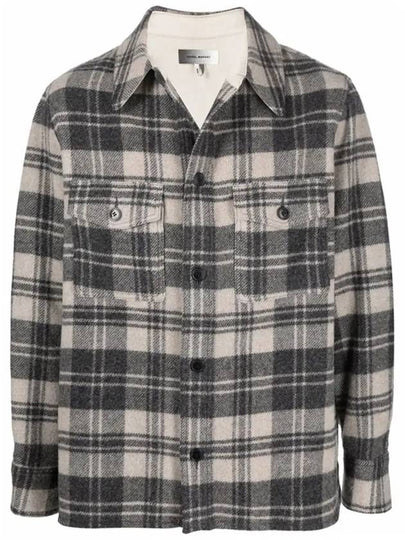 Gervon Check Cotton Shirt Jacket Ecru Black - ISABEL MARANT - BALAAN 2