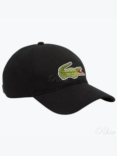 Embroidered Logo Organic Cotton Ball Cap Black - LACOSTE - BALAAN 2