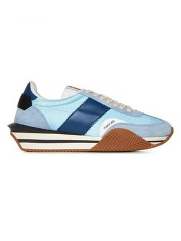 James Suede Lycra Low Top Sneakers Light Blue Cream - TOM FORD - BALAAN 2