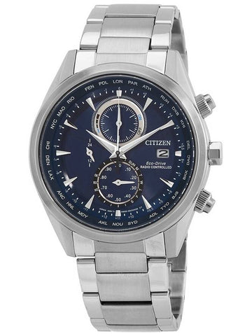 Citizen Eco-Drive Perpetual Alarm World Time Chronograph GMT Blue Dial Men's Watch AT8260-85L - CITIZEN - BALAAN 1