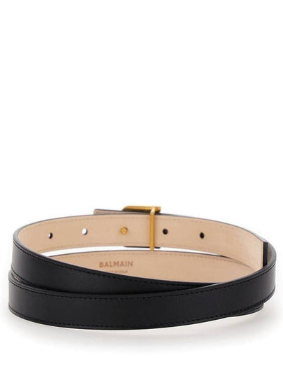 'B Belt' Black Belt With B Buckle In Leather Woman - BALMAIN - BALAAN 2