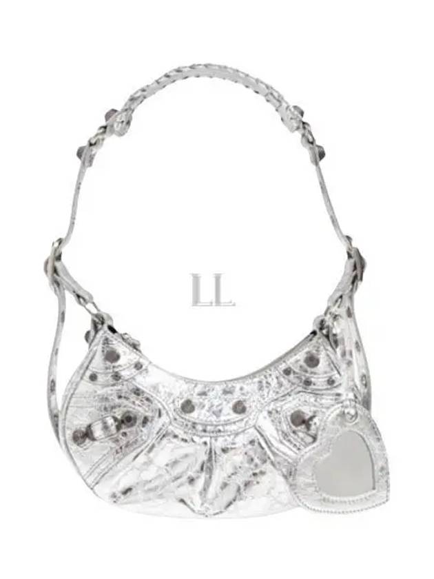 Metallic Le Cagol XS Lambskin Shoulder Bag Silver - BALENCIAGA - BALAAN 2