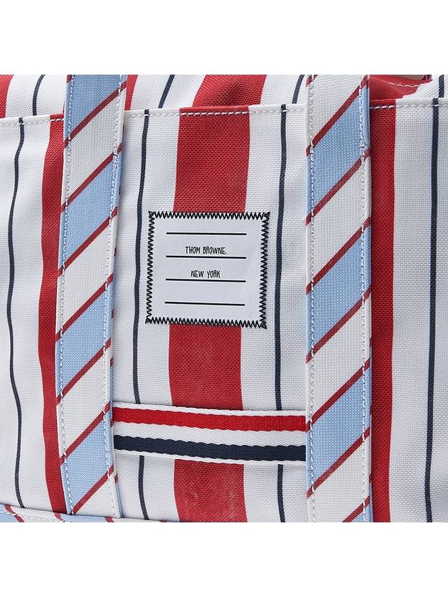 Wash Striped Small Tool Canvas Tote Bag Red - THOM BROWNE - BALAAN 7