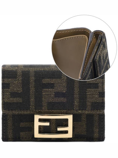 Baguette Micro Tri-fold Half Wallet Brown - FENDI - BALAAN 2