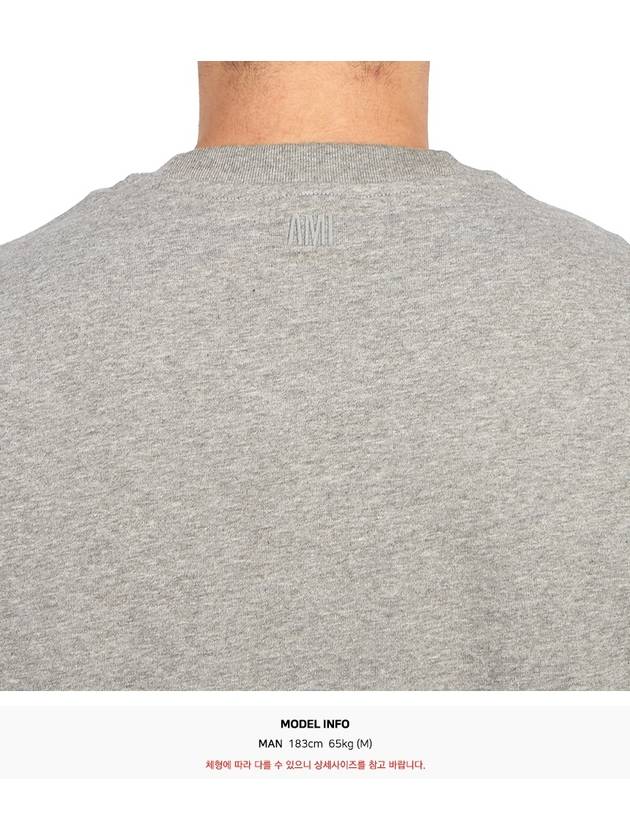 Coeur Sacre Crew Neck Cotton Short Sleeve T-Shirt Heather Grey - AMI - BALAAN 8