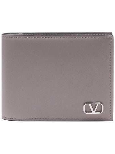 V Logo Signature Money Clip Half Wallet Grey - VALENTINO - BALAAN 2