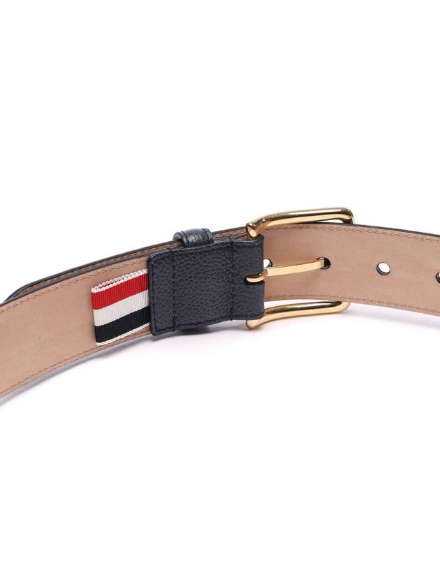 4 Bar Classic Grain Leather Belt Navy - THOM BROWNE - BALAAN 7