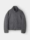 Semi overfit two way high neck full zip up knit Charcoal - INDUST - BALAAN 1