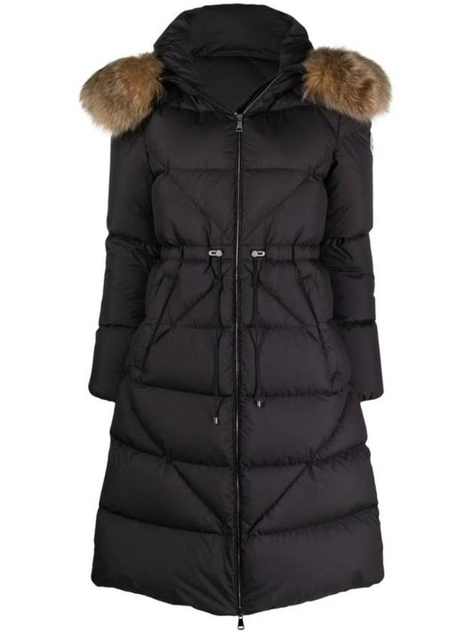 Bussard long hood fur down padding black - MONCLER - BALAAN 1