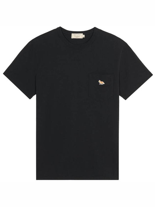 Baby Fox Patch Pocket Short Sleeve T-Shirt Black - MAISON KITSUNE - BALAAN 2