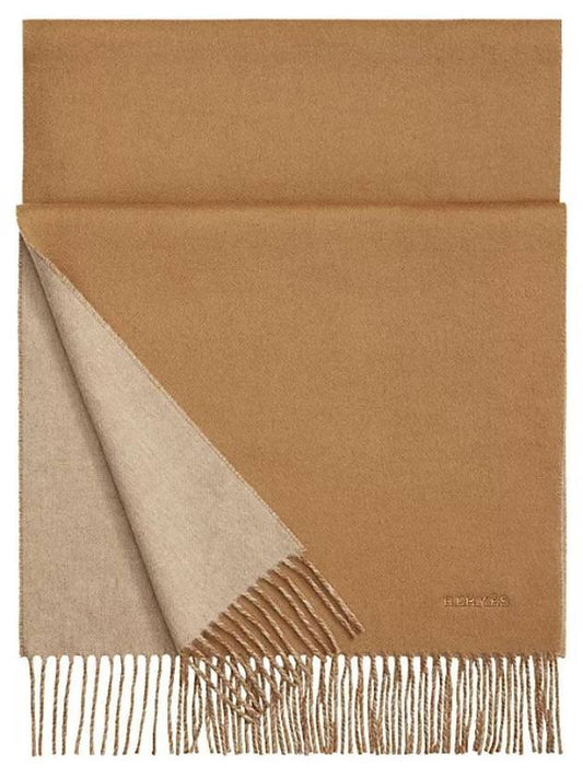 Recto Verso Reversible Cashmere Muffler Camel - HERMES - BALAAN 1