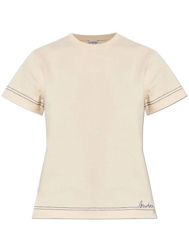 logo embroidered crewneck t-shirt 8090641B7348_SOAP - BURBERRY - BALAAN 1