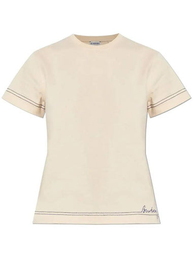 logo embroidered crewneck t-shirt 8090641B7348_SOAP - BURBERRY - BALAAN 1