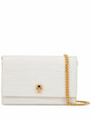 Gold Plated Skull Crocodile Leather Mini Shoulder Bag White - ALEXANDER MCQUEEN - BALAAN 1