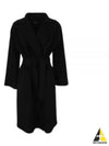 Robo Wrap Satin Wool Singe Coat Black - MAX MARA - BALAAN 2