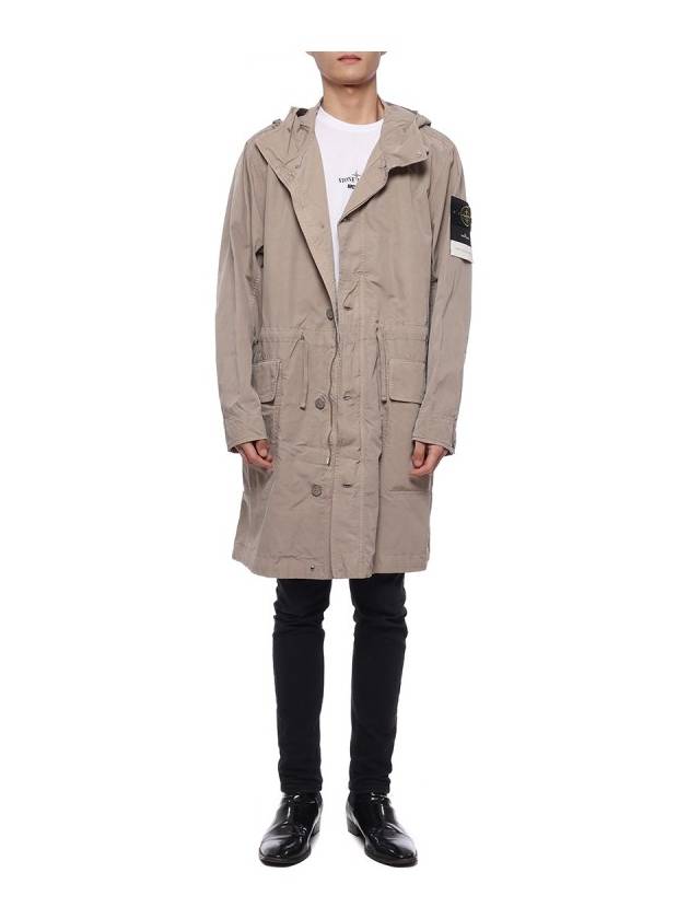 Cupro Cotton Twill TC Parka Beige - STONE ISLAND - BALAAN 4