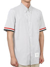 Men's Pincode Armband Short Sleeve Shirt Grey - THOM BROWNE - BALAAN 6