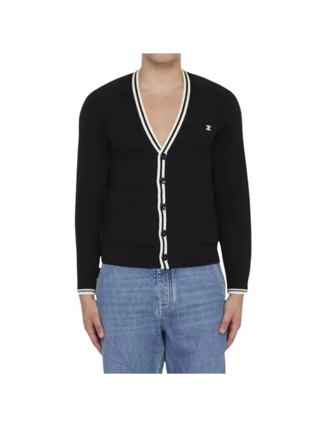 Triomphe Embroidery Wool Cardigan Black - CELINE - BALAAN 1