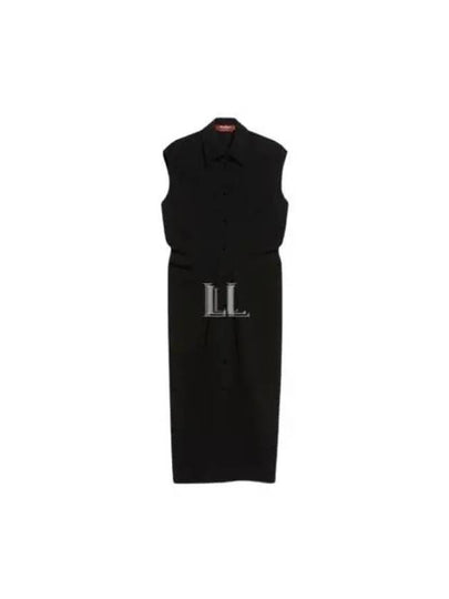 Sughero Collar Sleeveless Midi Dress Black - MAX MARA - BALAAN 2